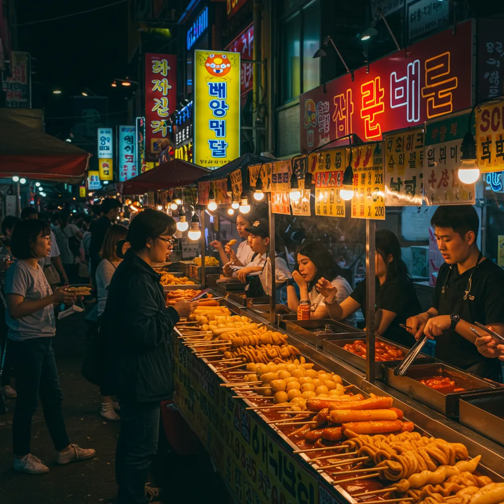 Korean street food markets